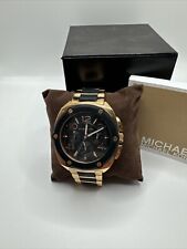 Relógio cronógrafo feminino Michael Kors Tribeca preto tom ouro rosa data silicone comprar usado  Enviando para Brazil