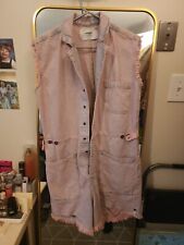 Free People One Teaspoon  PINK HAZE PALISADES OVERALL Fringe Denim Romper NEW Xs, used for sale  Shipping to South Africa