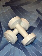 Usato, Coppia di Manubri da 1kg bianchi pesi ginnastica fitness usato  Alba
