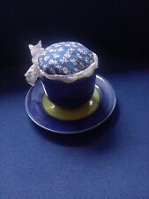 Blue teacup pincushion for sale  Ireland