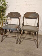 Used, Vintage Rustic Industrial Metal Folding Indian Garden Chair Cafe Bar Bistro Seat for sale  Shipping to South Africa