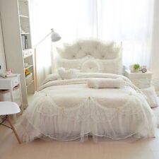 Conjunto de roupa de cama luxuosa princesa renda capa colcha saia cama fronhas roupa de cama comprar usado  Enviando para Brazil