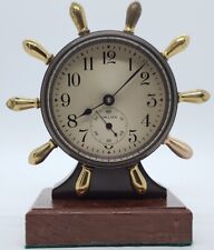 Antique Working 1940 CHELSEA Bronze Nautical Ships Wheel 8 Day Desk Shelf Clock  for sale  Shipping to Canada
