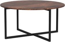 Hojinlinero  Round Coffee Table Kitchen Dining Table Modern Rustic Brown/Black for sale  Shipping to South Africa