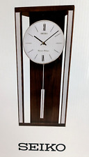 Reloj de pared colgante Seiko péndulo QXH068BLH doble timbre estuche de madera nogal oscuro nuevo en caja segunda mano  Embacar hacia Argentina