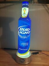 Copa Mundial de la FIFA Brasil 2014 ~ Bud Light 17” botella iluminada barra publicidad exhibición segunda mano  Embacar hacia Argentina