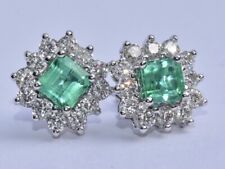 Emerald diamond earrings for sale  LONDON