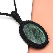 Fuchsite Gemstone Holloween Gifted Jewelry Macrame Pendant Necklace 20-32 in, used for sale  Shipping to South Africa