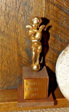 "Trofeo vintage ""World's Greatest Boss"" 4" mordaza de madera y metal regalo - ¡Dundie! segunda mano  Embacar hacia Argentina