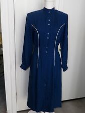 Vestido de seda vintage Di-Anna feminino tamanho 8 azul manga comprida botão frontal comprar usado  Enviando para Brazil