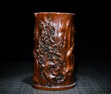 Vaso de madeira 6,4 pol. porcelana madeira buxo natural porta-caneta ameixa Bossom pote, usado comprar usado  Enviando para Brazil