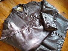 Vintage 70s Fidelity Cafe Racer Leather Jacket Size 46 Brown Made In The USA for sale  Shipping to South Africa
