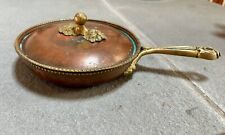 Antique Italian Handcrafted Copper Saute Pan With Brass Handles for sale  Shipping to South Africa