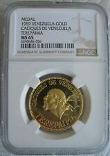Venezuela 1959 Gold Medal NGC MS-65 CACIQUES DE VENEZUELA TEREPAIMA for sale  San Francisco