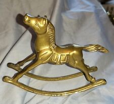 Antique Rocking Horse Gold Lustre Solid Brass Old Racing Race Grand National UK for sale  SALFORD