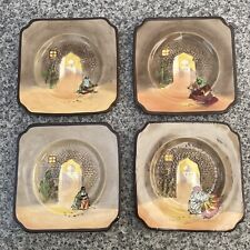 Royal Doulton Arabian Nights c1920s Rare Dickensware Four Square Plates Saucers for sale  Shipping to South Africa