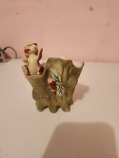 Enesco Oak tree stump porcelain vase with nuts and squirrel, used for sale  Shipping to South Africa