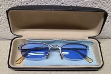 Usado, Gafas de sol Giorgio Armani rectangulares sin montura unisex tinte azul ultraligero con estuche segunda mano  Embacar hacia Argentina