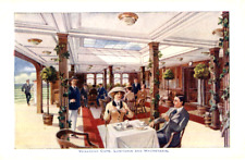 1910s postcard Verandah Cafe Cunard passenger Liners RMS MAURETANIA & LUSITANIA for sale  Shipping to South Africa