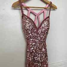 Used, Pink Sequin Primavera Backless Maxi Prom Dress High Slit Formal for sale  Shipping to South Africa