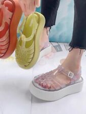 Novas sandálias femininas Melissa de sola grossa retrô parte inferior esponja sapatos de praia casuais comprar usado  Enviando para Brazil