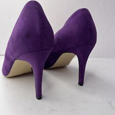 SHOEFEILD Women's Classic Pointed Toe Comfort Stiletto Pump Purple Suede Sz 7.5, used for sale  Shipping to South Africa
