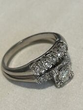 Usado, Conjunto de anel de casamento feminino ouro branco 14K diamante redondo 0,50 quilates, tamanho 5,5 comprar usado  Enviando para Brazil