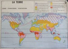 affiche scolaire rossignol géographie carte murale muette La terre population, occasion d'occasion  Arras