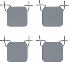 Grey Chair Cushion Seat Pads Filled Foam Tie Garden Bench Dining Kitchen 4 pack for sale  Shipping to South Africa