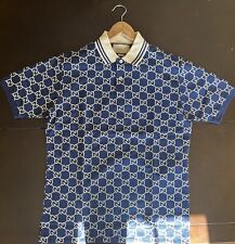 Usado, Camisa polo de diseñador de algodón azul/bronceado para hombre talla M mediana segunda mano  Embacar hacia Argentina