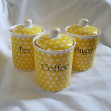 tea coffee sugar canisters yellow for sale  WINDSOR