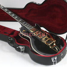 Guitarra elétrica personalizada preta LP 3 Humbuckers ferragem dourada encadernação branca sem estojo comprar usado  Enviando para Brazil