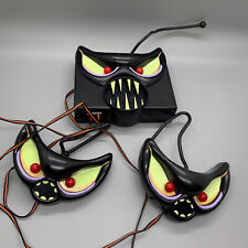 Antigo Halloween iluminar rostos de gato preto estilizado sons olhos vermelhos eletrônico 2001, usado comprar usado  Enviando para Brazil