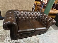 Brown leather seater for sale  PRESTON