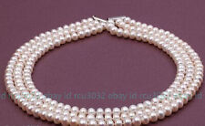 3 Rows Natural White South Sea Freshwater Cultured Shell Pearl Necklace18-20" for sale  Shipping to South Africa