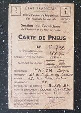 Carte pneus 1945 d'occasion  France