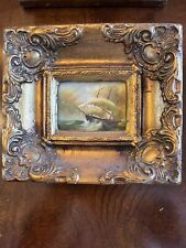 Clipper Ship Painting Original Oil Painting Ornate Gold Frame Seascape Sailing for sale  Shipping to South Africa