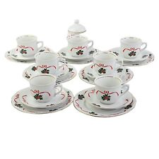 Baum Southington, Basket Of Cheer, Xmas, Holly Ribbons, 7 Place Tea Set for sale  Shipping to South Africa
