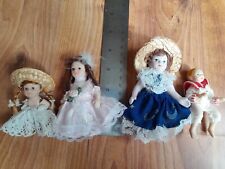 4 Porcelain Dolls House Miniature Poseable Doll Baby Toddler Child Children Kids, used for sale  SHEFFIELD