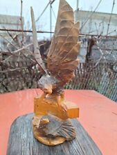 ORIGINAL Eagle Vintage Sculpture USSR Hand carved Home decor1960 Wooden figurin for sale  Shipping to South Africa
