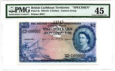 Territorios Británicos del Caribe 2 Dólares 1.3.1954 Elige 8s Espécimen. PMG Ch. EF 45 segunda mano  Embacar hacia Mexico