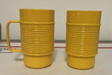 Vintage Rubbermaid Ribbed Yellow Melamine 2 Cups Stackable 3829 & 3826 for sale  Mechanicsburg