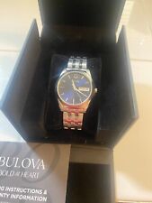 Usado, Bulova 96C129 40mm aço data dia mostrador azul raio de sol relógio masculino quartzo 081623 1 comprar usado  Enviando para Brazil
