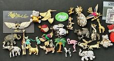 Vintage Lot Brooches Pins Animals Insects Birds Figural Rhinestone JJ ART Sarah for sale  Shipping to South Africa