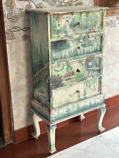 Handcrafted RUSTIC Painted Wooden 4 Drawer Bedside Storage Drawers With Stand for sale  Shipping to South Africa