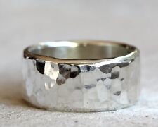 Hammered 925 Sterling Silver Band Handmade Rings For Men's Wedding Gift All Size for sale  Shipping to South Africa
