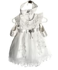 Baby Girl Biała sukienka niemowlęca 3-6M z opaską na głowę Buty Zestaw bez rękawa Zamek błyskawiczny Chrzciny. na sprzedaż  Wysyłka do Poland