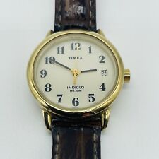 Relógio Timex Easy Reader Feminino 25mm Tom Dourado Indiglo Marrom Data Nova Bateria comprar usado  Enviando para Brazil