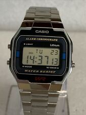 CASIO ALARM CHRONOGRAPH WATCH SILVER A163W. for sale  Shipping to South Africa