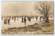 POSTCARD Leicester "The Skating Field" Aylestone Road, ice skaters, real photo for sale  Shipping to South Africa